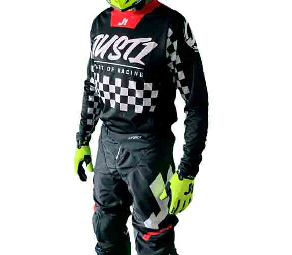CONJUNTO MOTOCROSS JUST 1 FLAG NEGRO TALLE 28/30  [J00031]